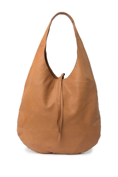 Shop Lucky Brand Mia Leather Hobo Bag In Camel 08
