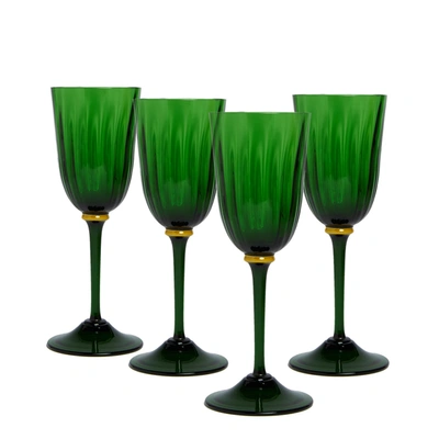 Shop La Doublej Wine Glasses Set Of 4 In Green