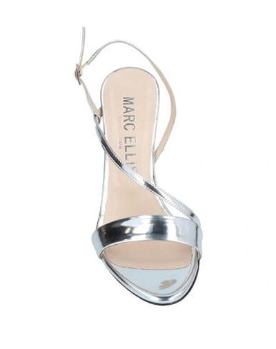 Shop Marc Ellis Woman Sandals Silver Size 8 Soft Leather, Textile Fibers