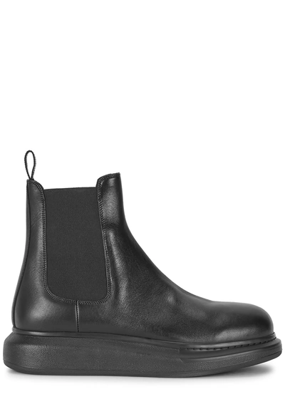 Shop Alexander Mcqueen Hybrid Black Leather Chelsea Boots