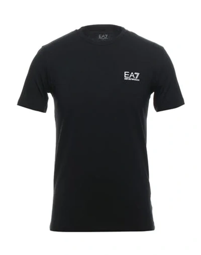 Shop Ea7 Man T-shirt Black Size Xxl Cotton, Elastane