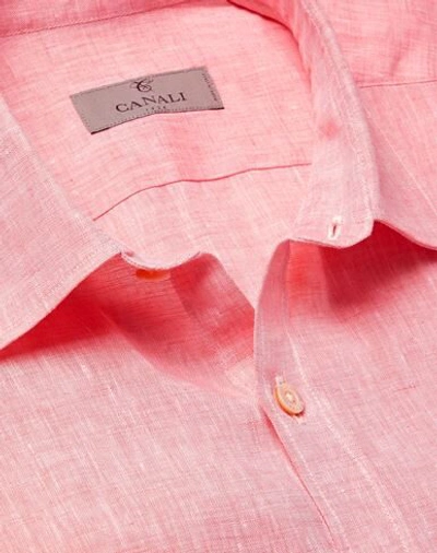 Shop Canali Shirts In Salmon Pink