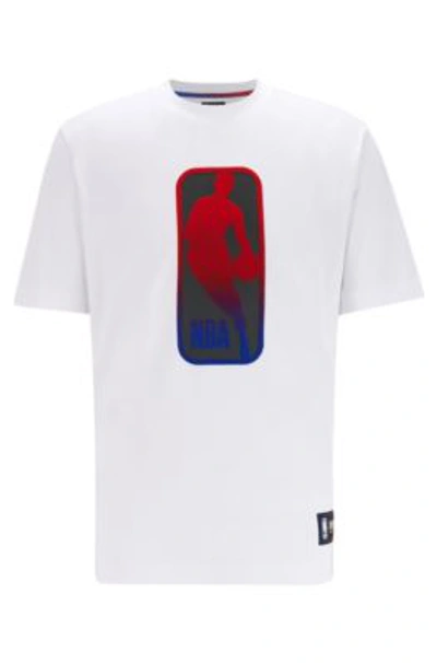Shop Hugo Boss - Boss X Nba T Shirt With Team Logo - White