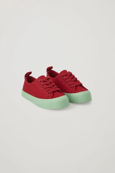 Shop Cos Colour-block Plimsoles In Red