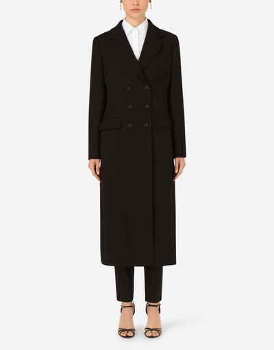 Shop Dolce & Gabbana Double-breasted Crepe Coat