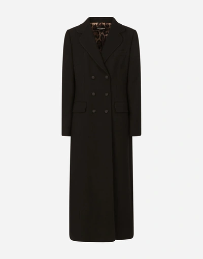 Shop Dolce & Gabbana Double-breasted Crepe Coat