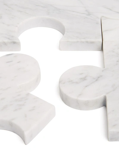 Tre Product Puzzle Coasters (set Of 4) In White