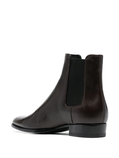 Shop Saint Laurent Wyatt 30mm Chelsea Boots In Brown