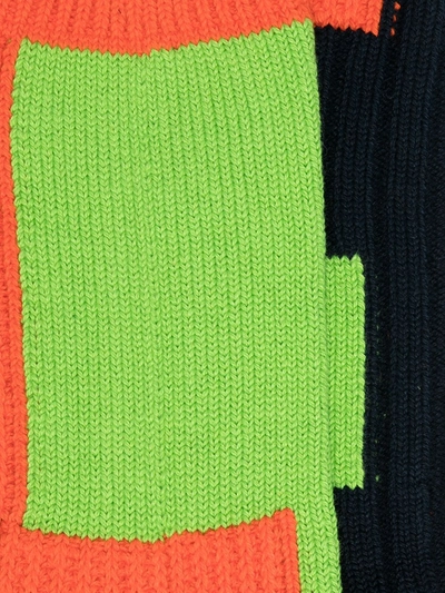 Shop Sacai Ribbed-knit Colour-block Socks In Orange