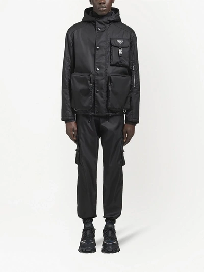 Shop Prada Re-nylon Multi-pocket Jacket In Black