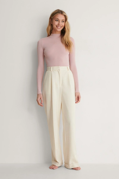 Shop Oumayma X Na-kd Recycled Ribbed Turtleneck Top - Pink