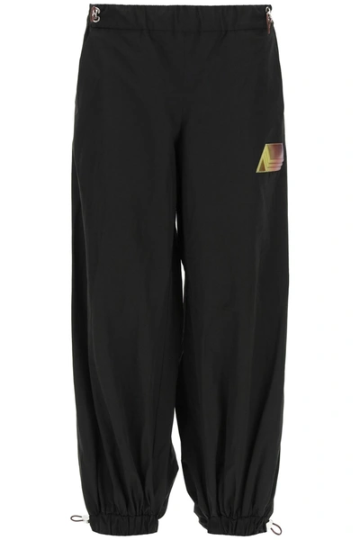 Shop Attico The  Sporty Taffeta Trousers In Black