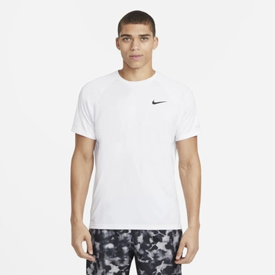 Shop Nike Men's Essential Short-sleeve Hydroguard Swim Shirt In White