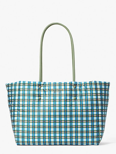 Shop Kate Spade Everything Puffy Plaid Large Tote In Multi