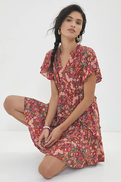 Shop Anthropologie Robin Tiered Mini Dress In Assorted