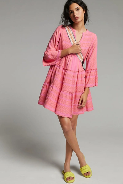 Shop Devotion Twins The Ella Embroidered Tunic Dress In Pink