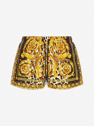 Shop Versace Baroque Print Swim Shorts