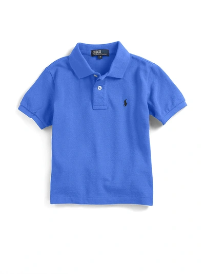 Shop Ralph Lauren Little Boy's & Boy's Classic Mesh Knit Polo In Blue