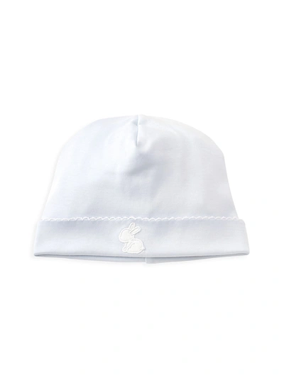 Shop Kissy Kissy Baby Boy's Pique Baby Bunny Embroidered Hat In Light Blue