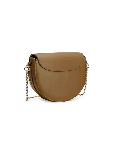 Shop See By Chloé Women's Mara Leather Saddle Bag In Motty Grey