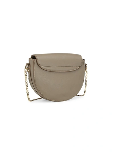 Shop See By Chloé Women's Mara Leather Saddle Bag In Motty Grey