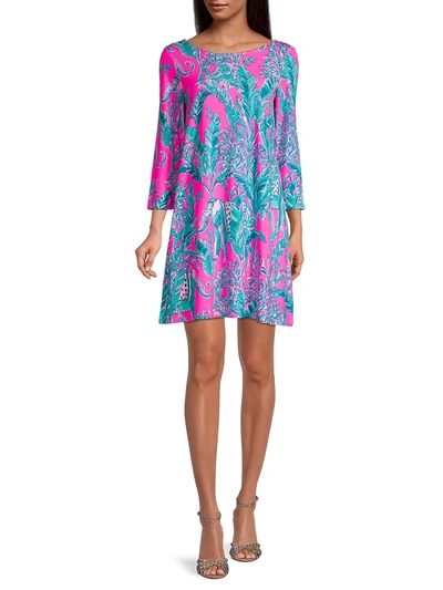 Shop Lilly Pulitzer Ophelia Print Shift Dress In Mandevilla Pink Talk Story To Me