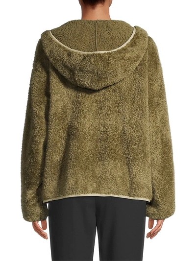 Shop Ugg Women's Kadence Faux Fur Hoodie In Wild Olive