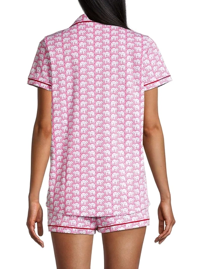 Shop Roller Rabbit Women's Hathi 2-piece Polo Short Pajama Set In Pink