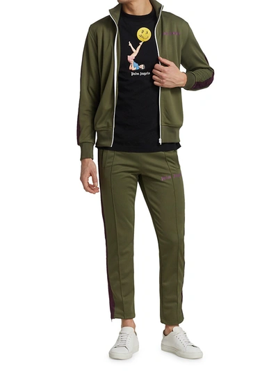 Shop Palm Angels College Slim-fit Track Pants In Military Purple