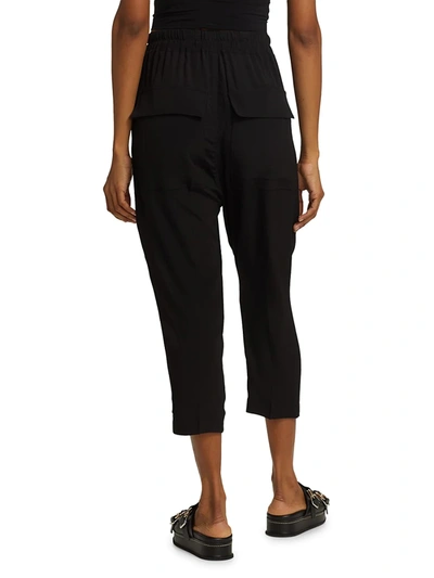 Shop Rick Owens Drawstring Cropped Pants In Black