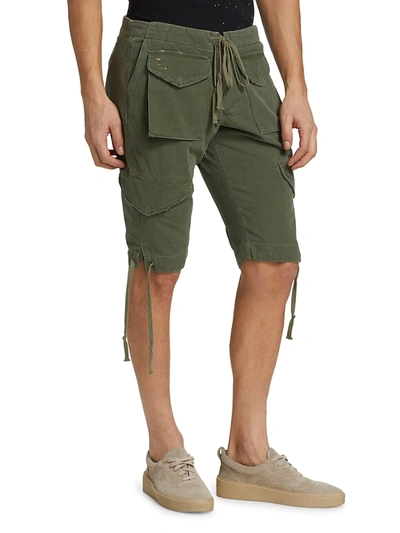Shop Greg Lauren Baker Cargo Shorts In Army