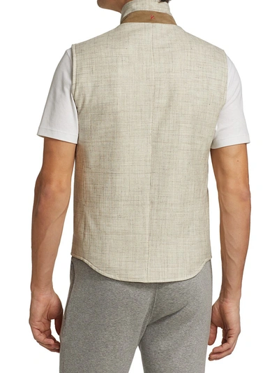 Shop Isaia Summer Time Storm Vest In Open White