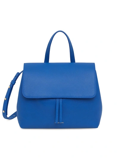 Shop Mansur Gavriel Women's Mini Lady Soft Leather Satchel In Blue