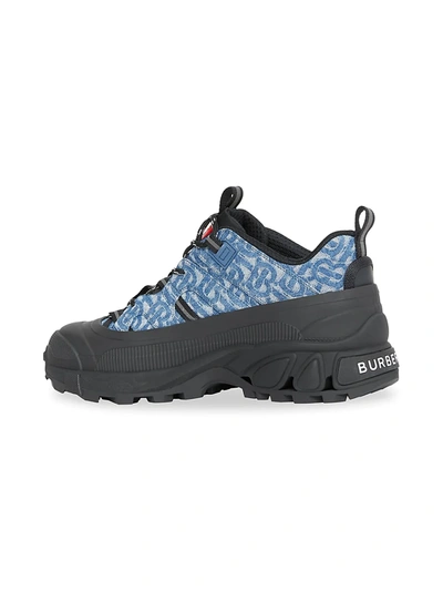 Shop Burberry Arthur Logo Printed Chunky Sneakers In Black Blue