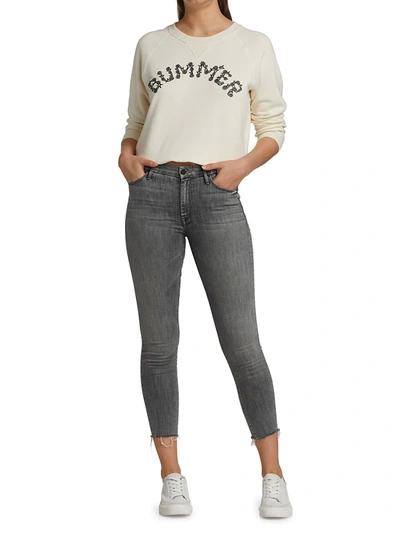 Shop Mother The Looker Ankle Fray Jeans In All Nigther