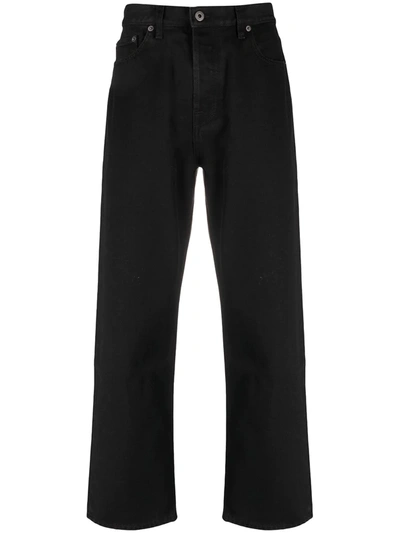 Shop Valentino Vltn Straight-leg Jeans In Black