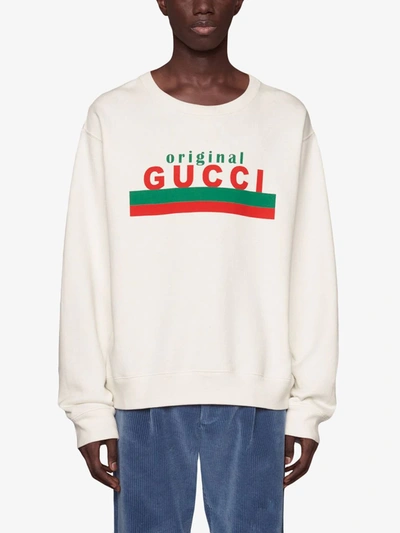 Shop Gucci Original  Logo-print Sweatshirt In White