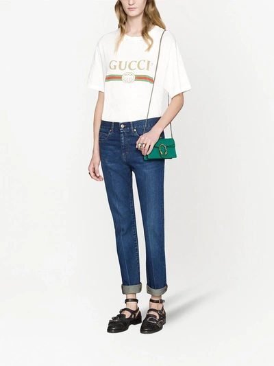 Shop Gucci Super Mini Dionysus Leather Shoulder Bag In Green