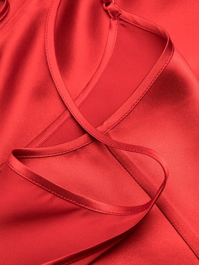 Shop La Perla Silk Short Slipdress In Red
