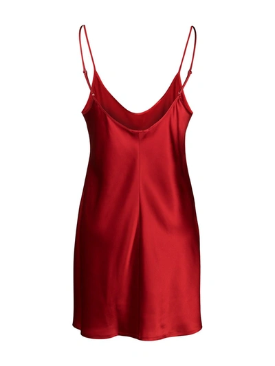 Shop La Perla Silk Short Slipdress In Red