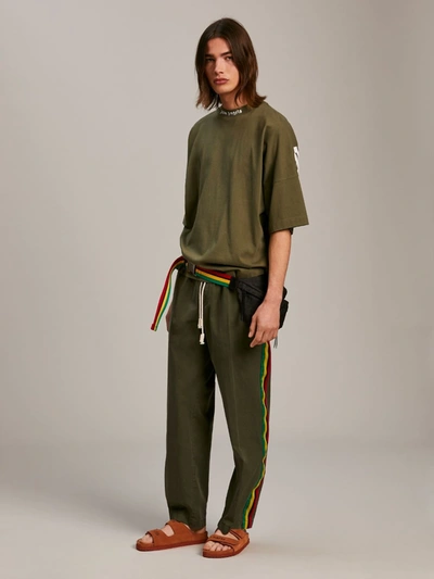 Shop Palm Angels Logo Oversized T-shirt In Green
