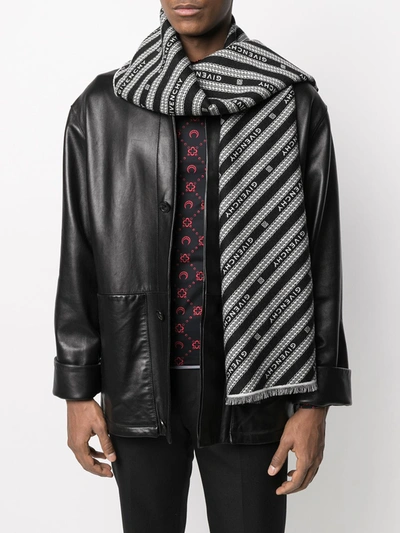 Shop Givenchy Chain Print Scarf In Black