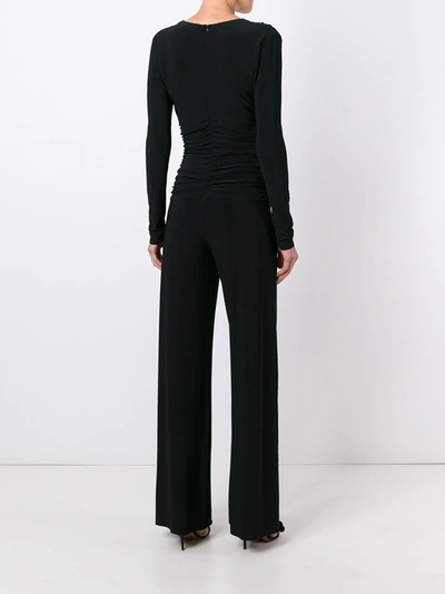 Shop Norma Kamali V-necked Jumpsuit In Black