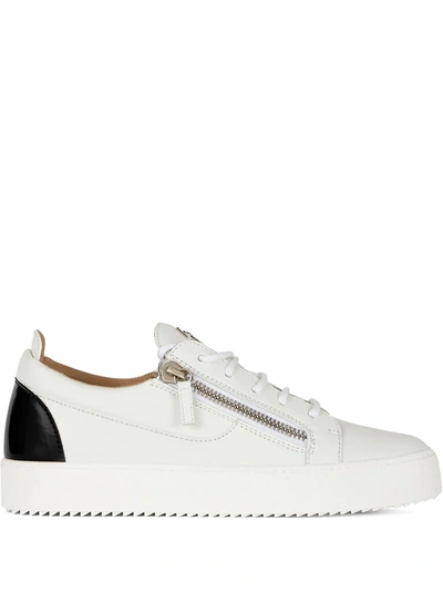 Shop Giuseppe Zanotti Frankie Low Sneakers In White
