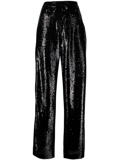 Shop Joseph Sequin-embellished Flared Trousers In Black