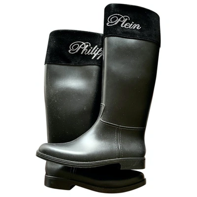 Pre-owned Philipp Plein Riding Boots In Black