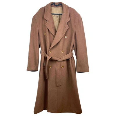 Pre-owned Paco Rabanne Wool Coat In Camel