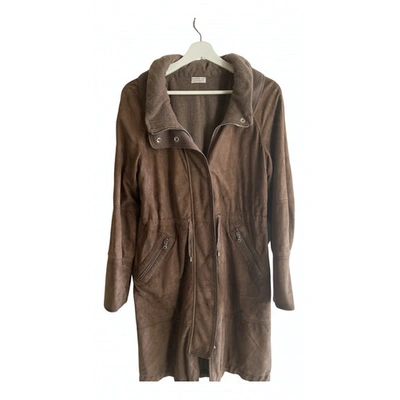 Pre-owned Brunello Cucinelli Leather Coat In Brown