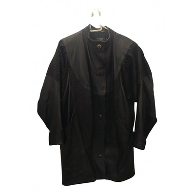 Pre-owned Buffalo Leather Coat In Black