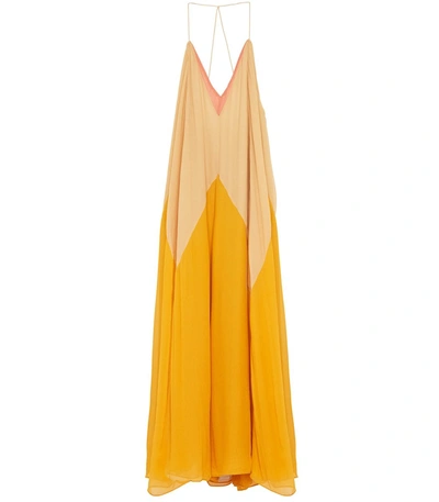 Shop Dorothee Schumacher Summer Heat Maxi Dress In Orange/peach In Yellow